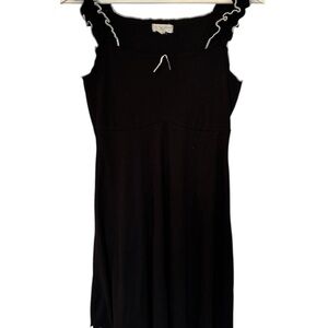 See You Monday Black Spaghetti Strap Babydoll Mini Dress